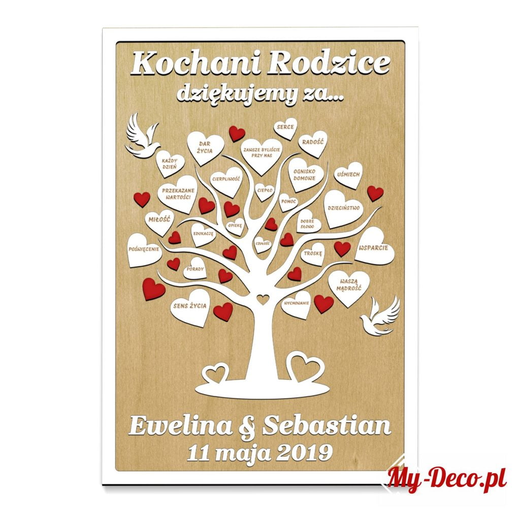 Podziękowanie dla rodziców - wersja mini MD1/2-1/2