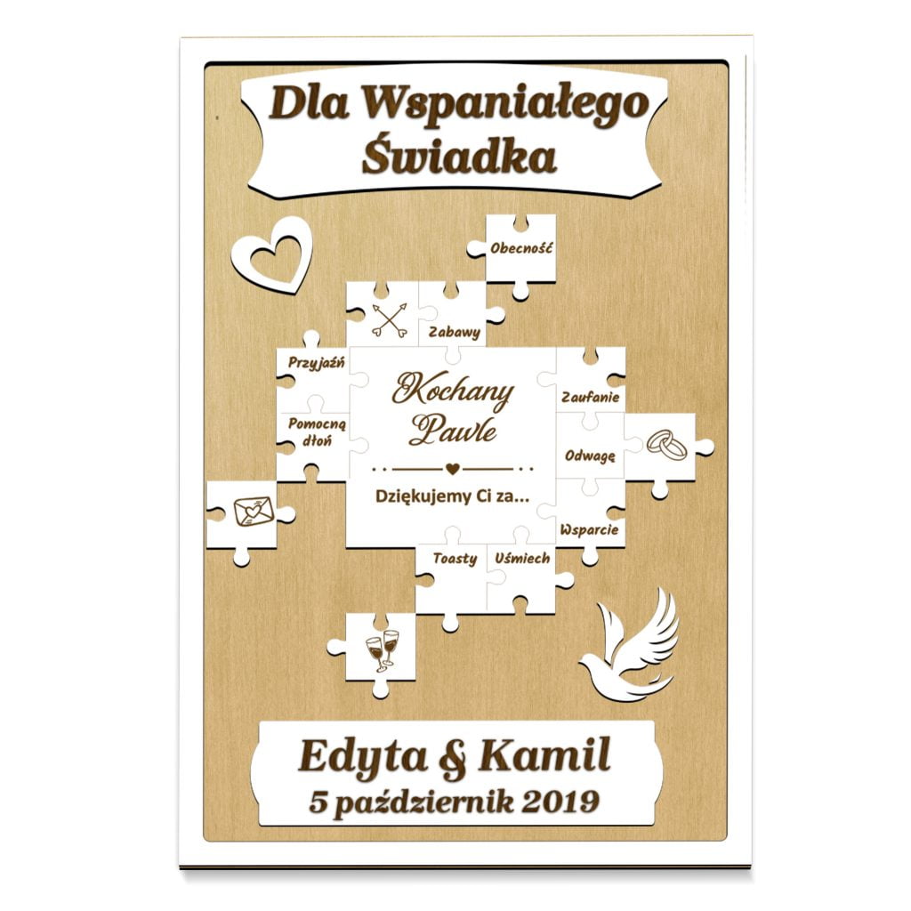 Podziękowanie dla świadka Ślub Prezent MD733