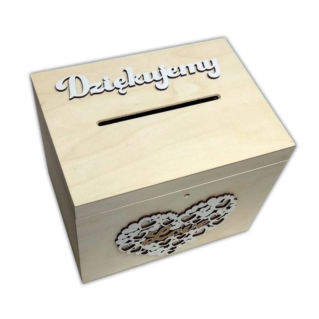 Skrzynka na koperty Ślubne drewniana MD2.