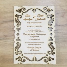 Zaproszenie drewniane na ślub MD1