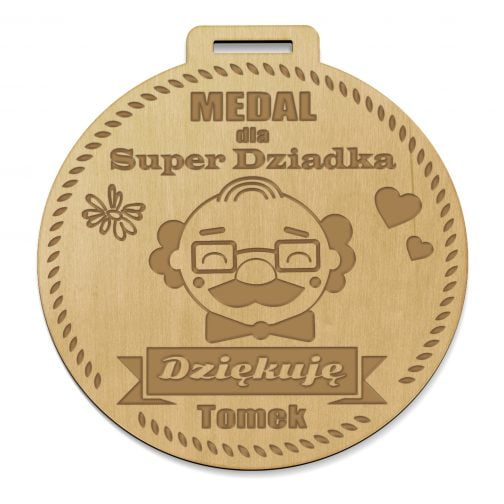 Medal Zawieszka Prezent na Dzień Dziadka MD258