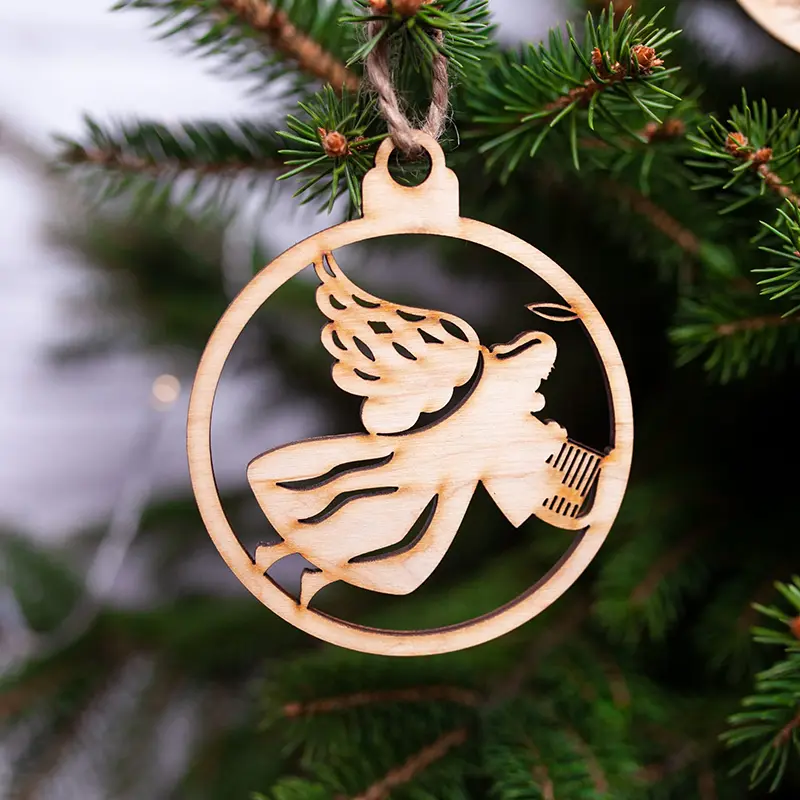 Naturalna Zawieszka Anioł Sklejka