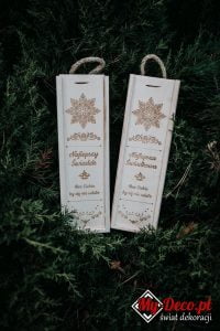 Skrzynka na wino podziękowanie dla świadków - zestaw 2szt - MD001