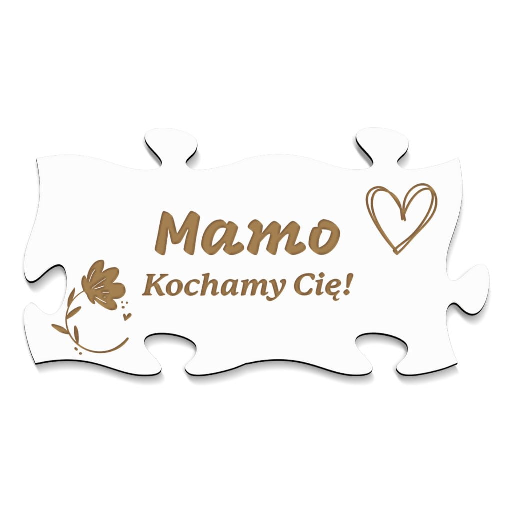 Puzzle z napisem "Mamo kochamy Cię!" jako idealny prezent na dzień matki.