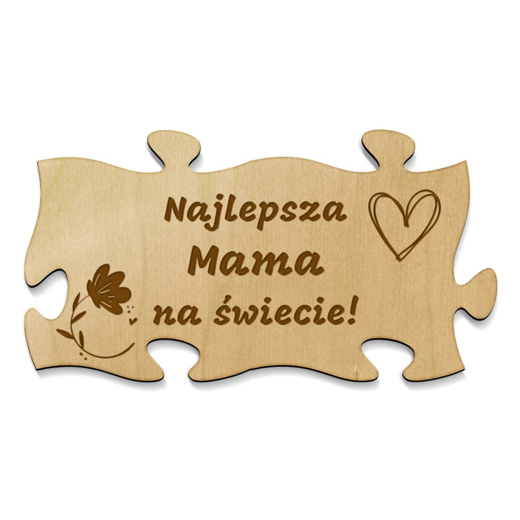 Puzzle z napisem "Najlepsza Mama na świecie!" jako idealny prezent na dzień matki.