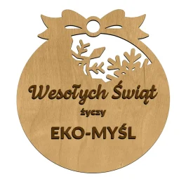 Rustykalna Bombka Firmowa Mini z Grawerem Sklejka