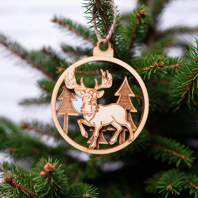 Eko Bombka Przestrzenna Motyw Zimowy Sklejka