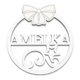 Ekologiczna Zawieszka Świąteczna Imienna Biała HDF