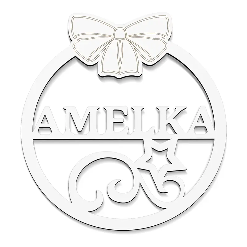 Ekologiczna Zawieszka Świąteczna Imienna Biała HDF