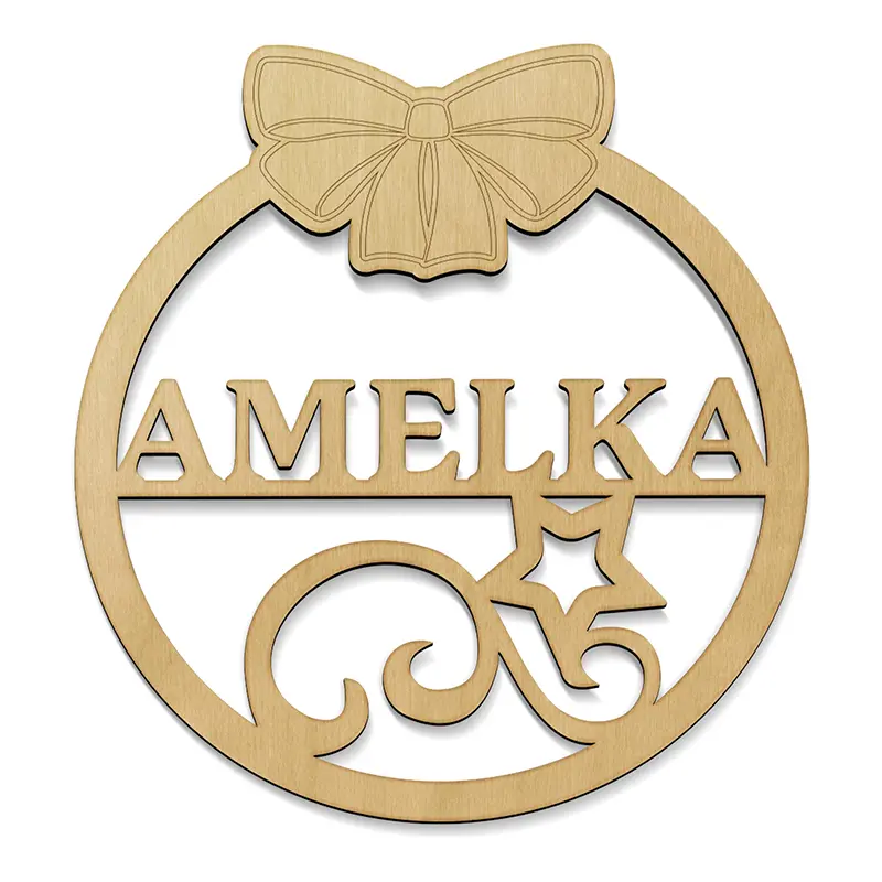 Ekologiczna Zawieszka Świąteczna Imienna Sklejka