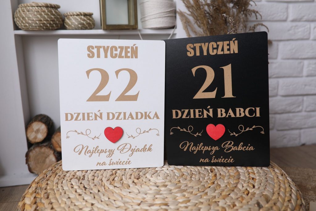 Zestaw Tabliczka Kartka z Kalendarza Dzień Babci i Dziadka MD303