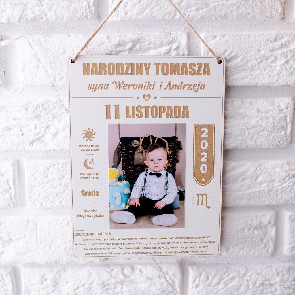 Kartka z kalendarza Metryczka na Prezent.