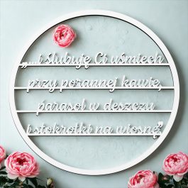 Obręcz Weselna z Cytatem - I ślubuje Ci Uśmiech MD1359