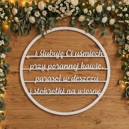 Obręcz Weselna z Cytatem - I ślubuje Ci Uśmiech MD1359