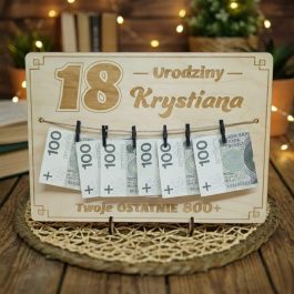 Ramka na pieniądze na urodziny 18 lat Twoje ostatnie 800+