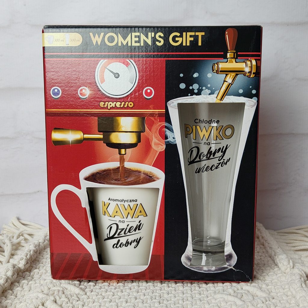 Komplet upominkowy dla niej kubek szklanka MD02