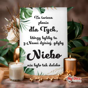 tabliczka "ta świeca płonie..." monstery