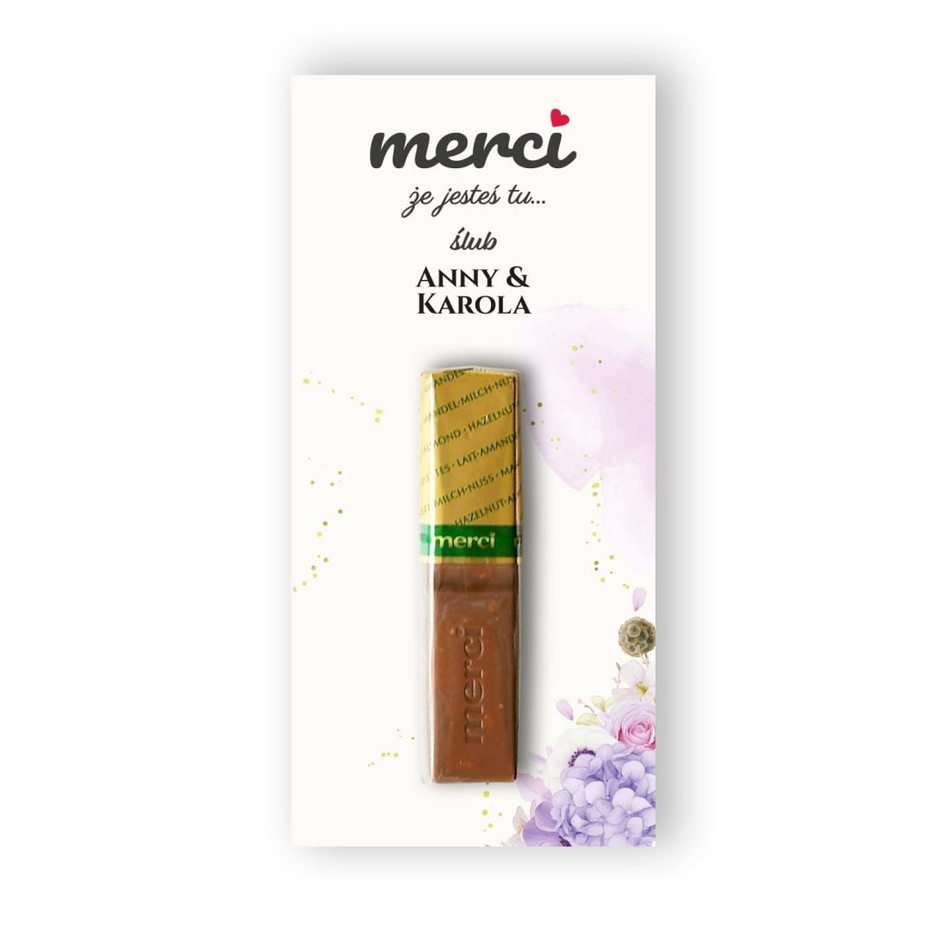 Podziękowanie dla gości ślubne Merci MDP08