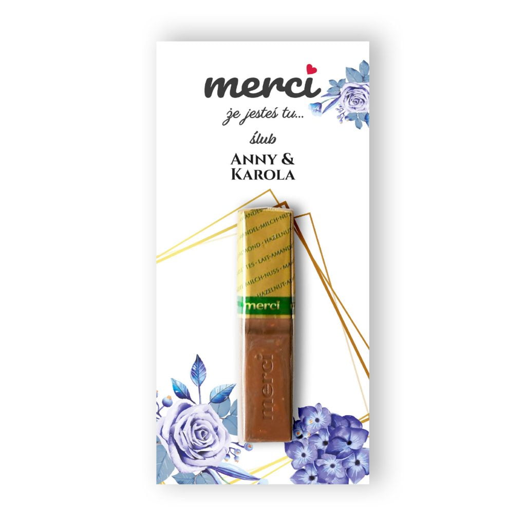 Podziękowanie dla gości ślubne Merci MDP09