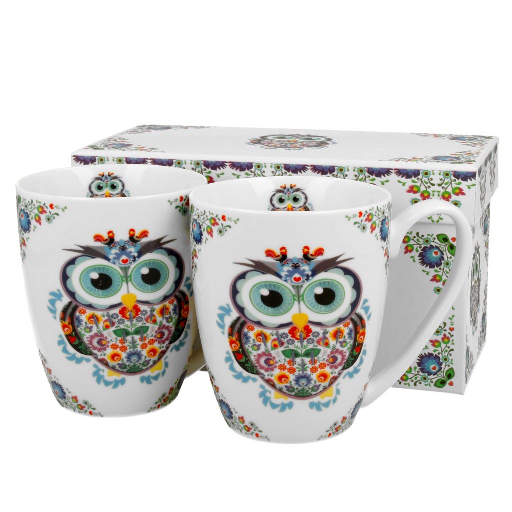 Komplet 2 kubki 380 ml dla nauczyciela SOWA ETNOMD12
