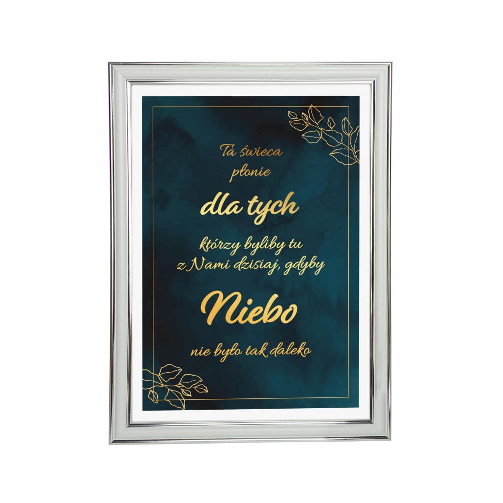 tabliczka ta świeca płonie ze złotymi kwiatami na granacie
