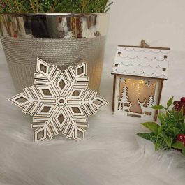 Ażurowa Eko Gwiazdka Choinkowa Biała HDF