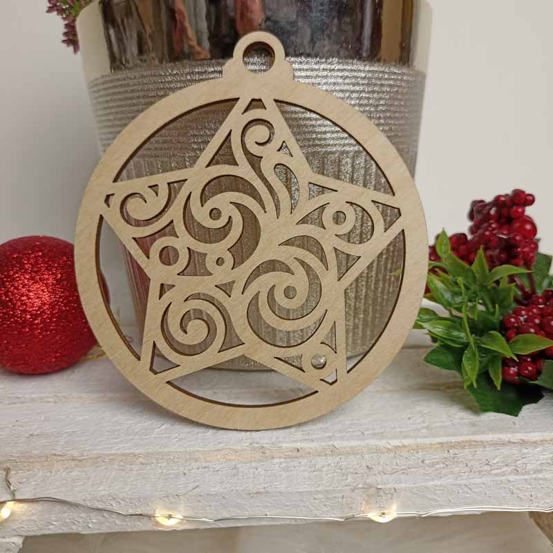 Ażurowa Eko Zawieszka Gwiazdka Sklejka