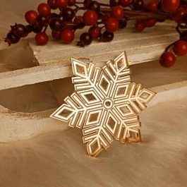 Ażurowa Lustrzana Bombka Śnieżynka Złota