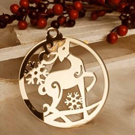 Błyszcząca Bombka Motyw Renifera Złota