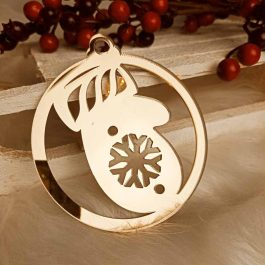 Błyszcząca Bombka Motyw Zimowy Złota