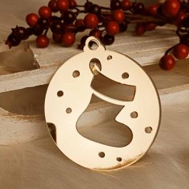 Błyszcząca Bombka Świąteczny Motyw Buta Złota