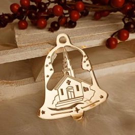 Błyszcząca Zawieszka Bożonarodzeniowy Dzwonek Złota
