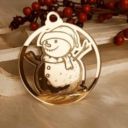 Bombka z Połyskiem Bałwanek Złota