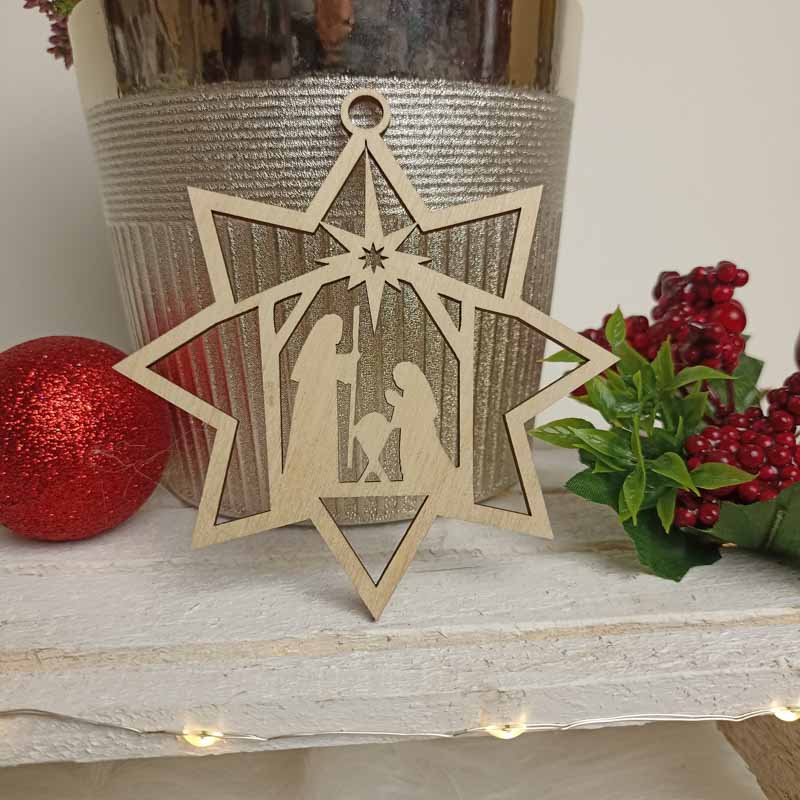 Bożonarodzeniowa Eko Zawieszka Stajenka Sklejka