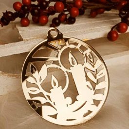 Bożonarodzeniowa Lustrzana Ozdoba Choinkowa Złota