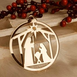 Bożonarodzeniowa Lustrzana Zawieszka Złota