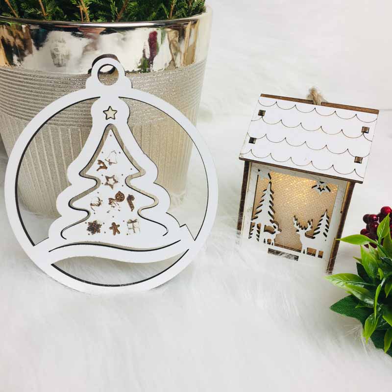 Dekor Świąteczny na Choinkę Biała HDF