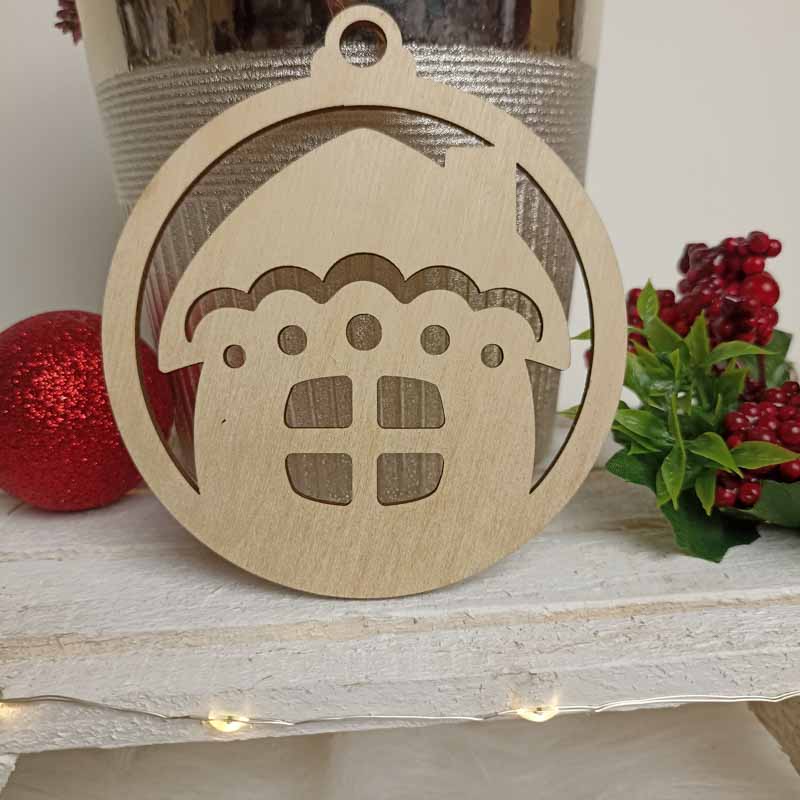 Drewniana Bombka Dekoracyjna Domek Sklejka