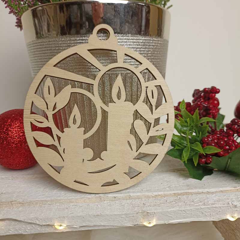 Drewniana Bombka Stroik ŚwiątecznySklejka