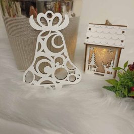 Eko Ażurowy Dzwonek na Choinkę Biała HDF