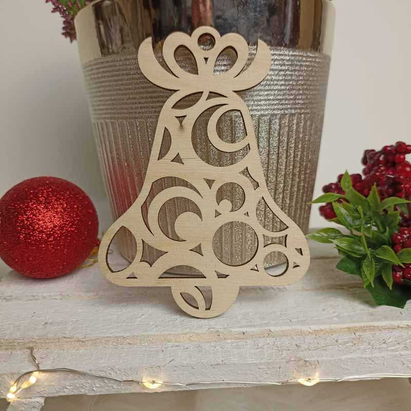 Eko Ażurowy Dzwonek na Choinkę Sklejka