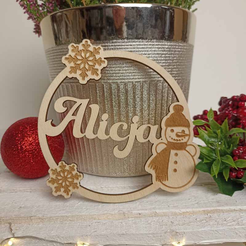 Eko Bombka Imienna Bałwanek Sklejka