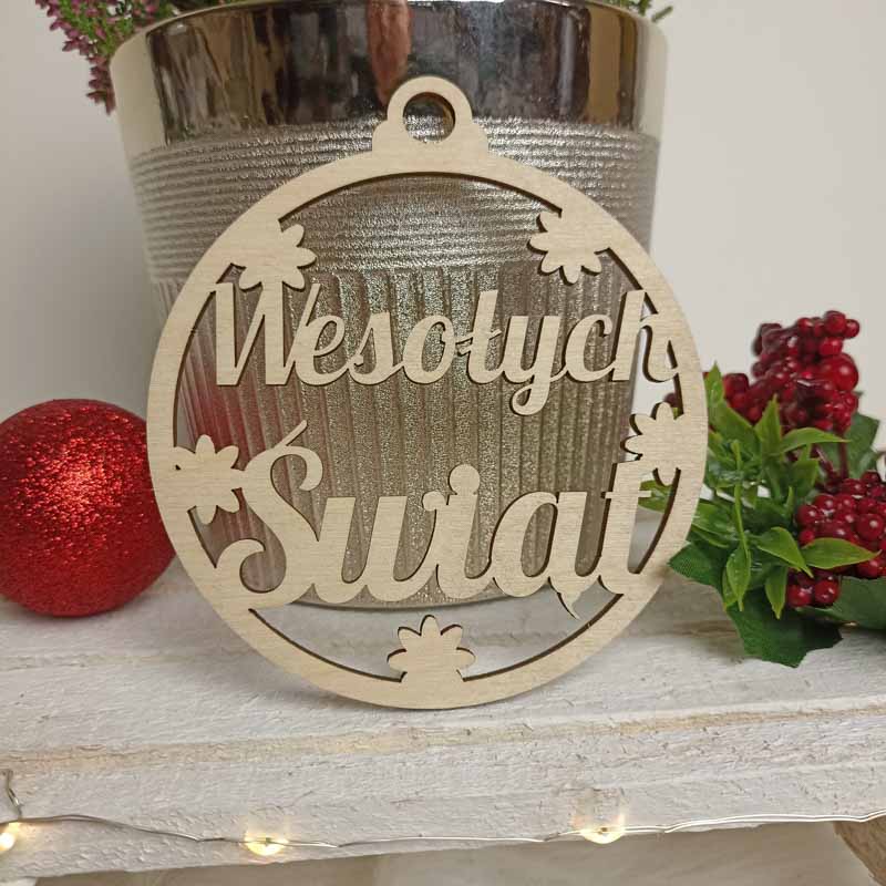 Eko Bombka Wesołych Świąt Sklejka