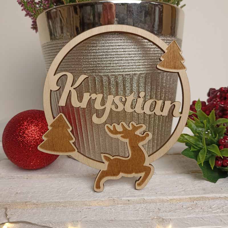 Eko Ozdoba Choinkowa z Imieniem Sklejka