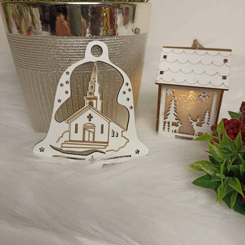 Eko Zawieszka Bożonarodzeniowy Dzwonek Biała HDF