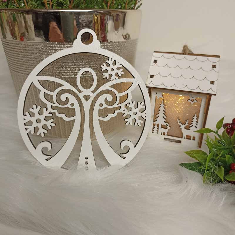 Eko Zawieszka Choinkowa Anioł Biała HDF