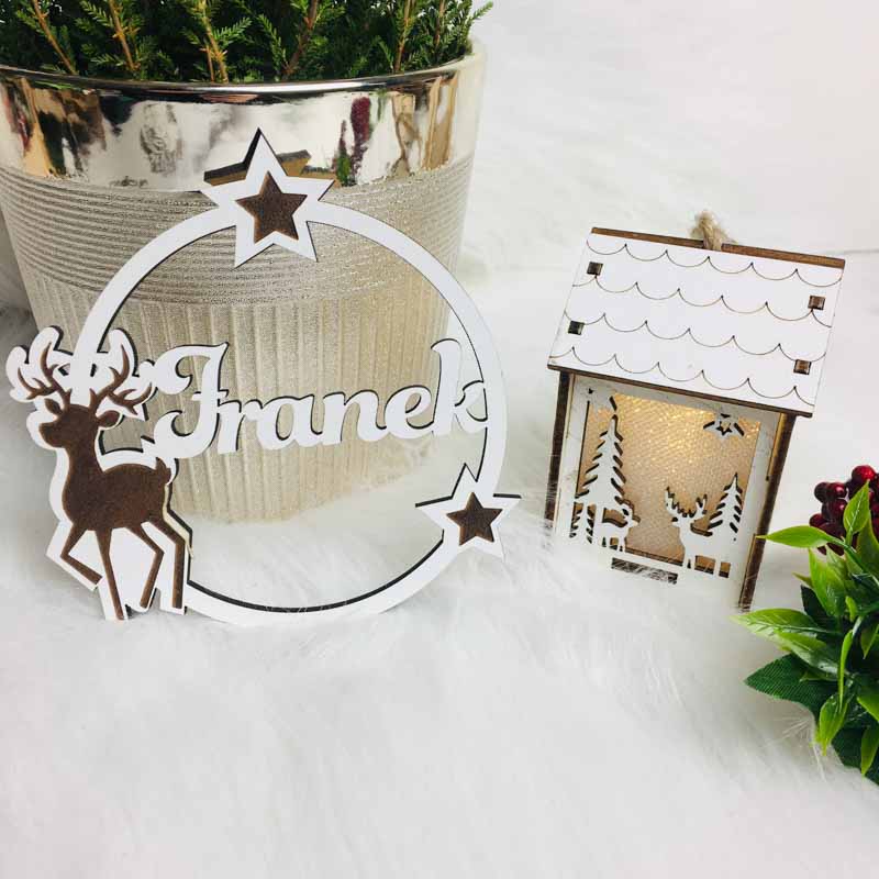 Eko Zawieszka Imienna Renifer Biała HDF