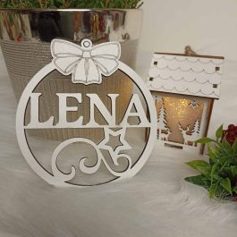 Ekologiczna Zawieszka Choinkowa Imię Biała HDF