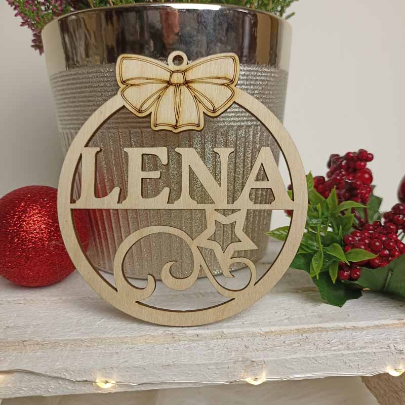 Ekologiczna Zawieszka Choinkowa Imię Sklejka