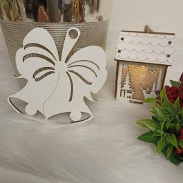 Ekologiczna Zawieszka Świąteczna Dzwonki Biała HDF